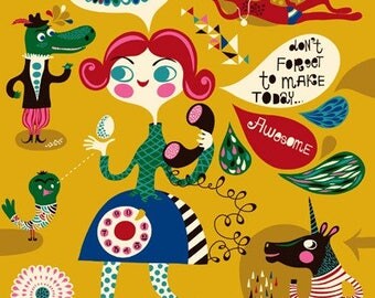 Awesome... limited edition giclee print of an original illustration (8.5 x 11in)