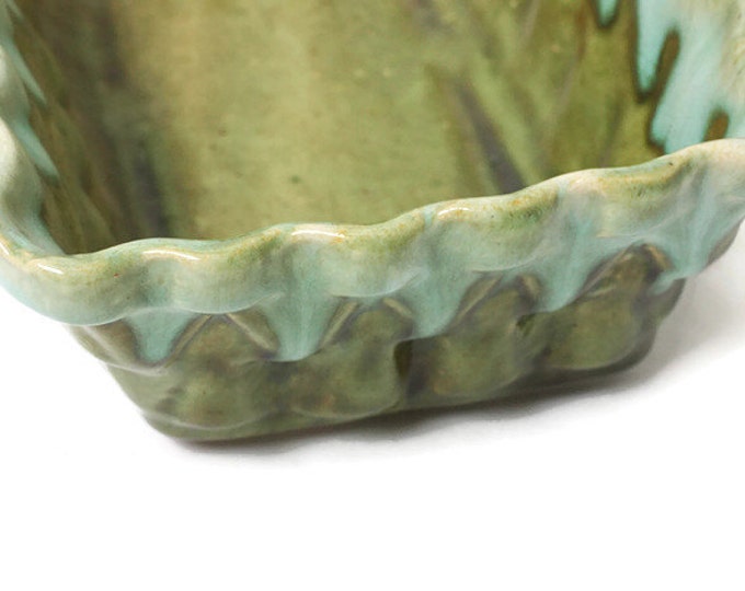 USA California Pottery Jardiniere Planter Drip Glaze MCM Avocado Teal