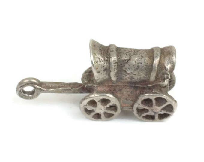 Sterling Silver Covered Wagon Charm for Charm Bracelet Vintage