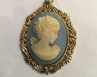 Vintage Victorian Revival Style Cameo Pendant