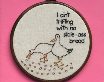 Picky Duck Hand Embroidery - 6" Hoop
