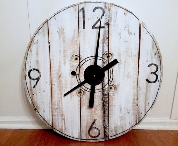 Large Wall Clock-Recycled-Repurposed Wood-Rustic Two Sizes