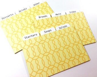 Yellow Lattice Recipe Card 4x6 Dividers for Recipe Cards