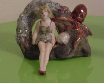 octopus and Bathing Beauty Aquarium Decoration
