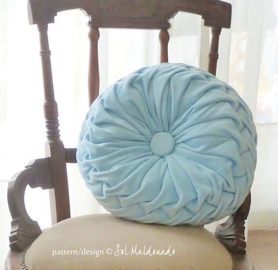 Round Pillow Smocked Sewing Pattern PDF - decorative smock cushion Vintage style pillow tutorial ...