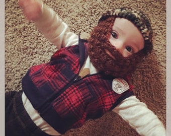 Beard Hat, Baby Beard Hat, Beard Baby Hat, Hat with Beard, Beard Beanie, Beanie with Beard, Baby Beanie with Beard, Baby Hat, Beard Baby