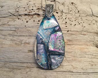 Dichroic glass jewelry, Dichroic glass, Dichroic Glass Pendant, Fused Glass Jewelry, handmade dichroic glass, glass pendant, glass