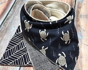 Bandana Baby Bibs-Baby Boy Gift Set-Bandana Bib Set-Sea Turtles Bib Set-Dribble Bib-Baby Shower Gift-Boy Bandana Bib Set-Organic Bamboo Bib