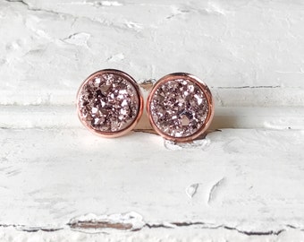 ROSE GOLD Druzy Earrings