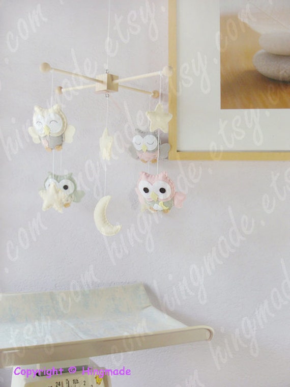 Baby Crib MobileOwl Mobile Baby Room Decor Pink Owl