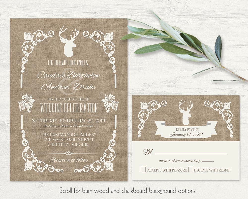 deer wedding invite | etsy deer wedding invite | etsy, Wedding invitations