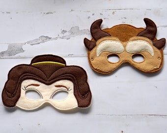 Beauty and the Beast inspired masks