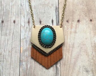 Gorgeous turquoise fringe necklace
