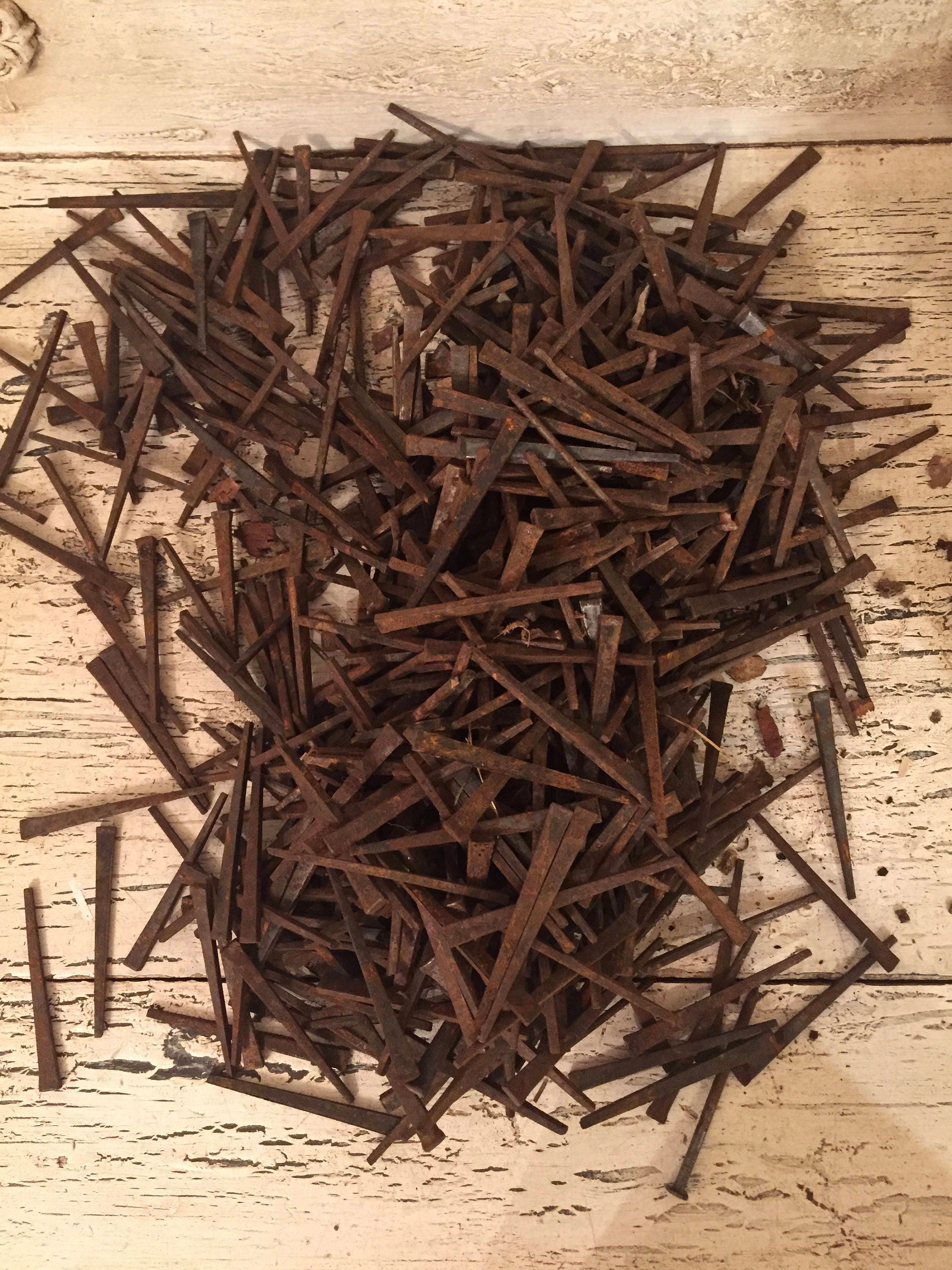 Large Lot of Vintage Square Nails Antique Lath Board Nails 1800s