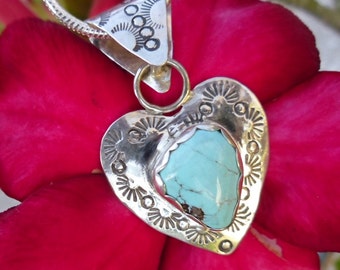R56--Royston Turquoise Heart Pendant