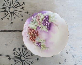 Rosenthal Bavaria Hand Painted Grape Plate Decorative Plate Purple