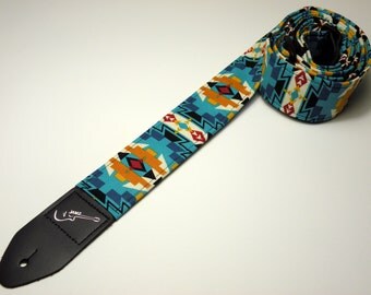 Southwestern APACHE Tribal Handmade Double Padded Guitar Strap - Rustic