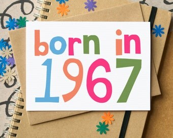 50th Birthday Card - Fiftieth Birthday Card- Born in 1967 Card - 50th card - 1967 birthday card - 50th card for him - 50th card for man