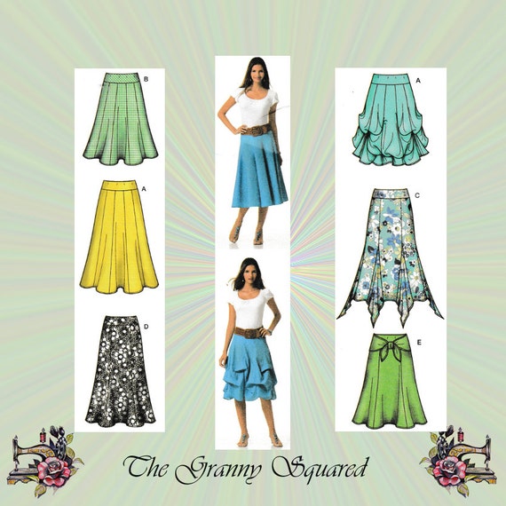 Items similar to Easy to Sew A-Line Skirt Pattern in Two Lengths, Pull ...