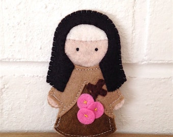 Saint Therese of Lisieux - Catholic Saint Toy - Finger Puppet- Ornament