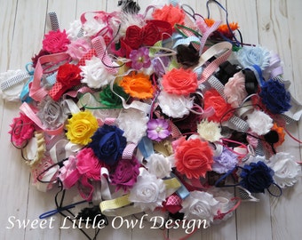 HUGE SALE! Random assortment of NEWBORN headbands! Cheap Shabby flower headbands!
