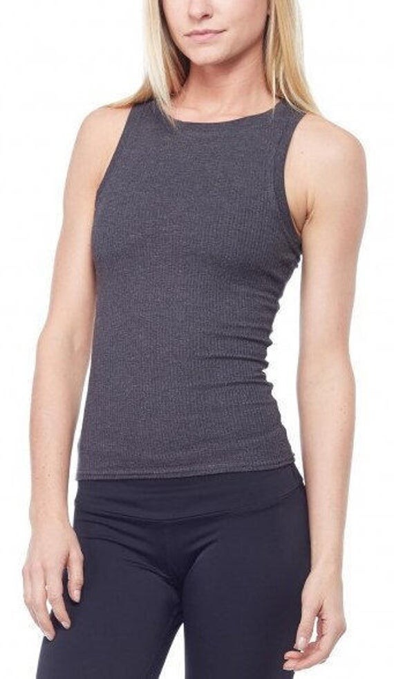 Black Tank / HIGH NECK Tank / Tank Top / Casual Tank / 48.00