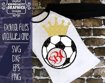 Soccer Ball For Monogram With Crown and Without with SVG, DXF, Png Commercial & Personal Use