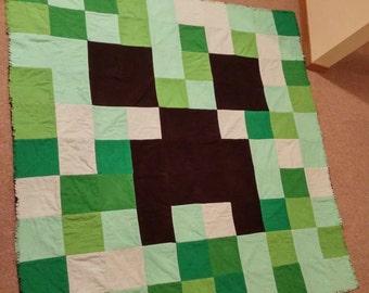 Minecraft Creeper Flannel Rag Quilt