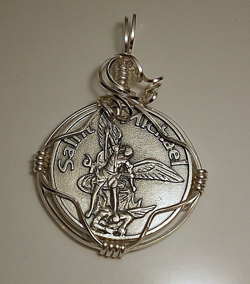Archangel Saint Michael Medal Pendant by maddyq on Etsy Archangel Saint Michael Medal Pendant by maddyq on Etsy