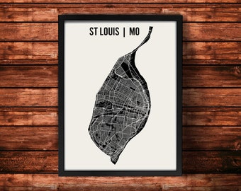 St Louis Map Art Print | St Louis Print | St Louis Art Print | St Louis Poster | St Louis Gift | Wall Art