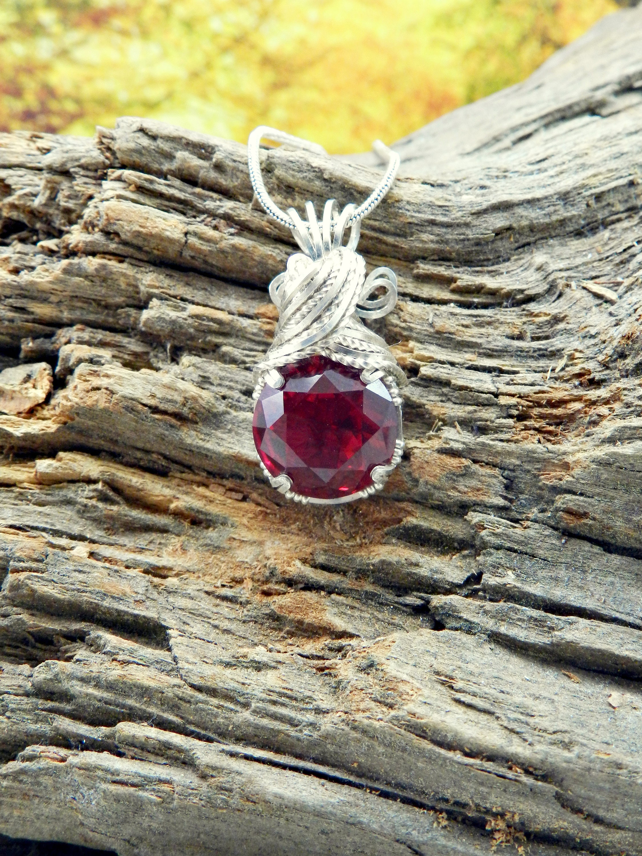 faceted ruby necklace