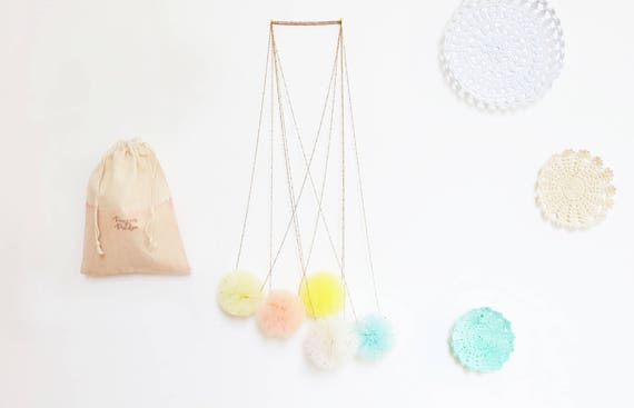 Will you be my bridesmaid MOH flower girl necklace Pom pom pee doo