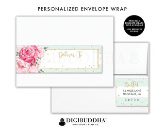 Floral Return Address Label Custom Envelope Wrap Address Sticker Wrap Around Label Return Address Labels Ready Made Printed Labels - Jenn