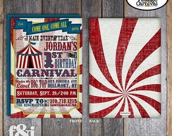 Carnival Invitation | Circus Invitation | Carnival Party Invitation | Circus Party Invitation | Carnival Circus Birthday Party | Printable