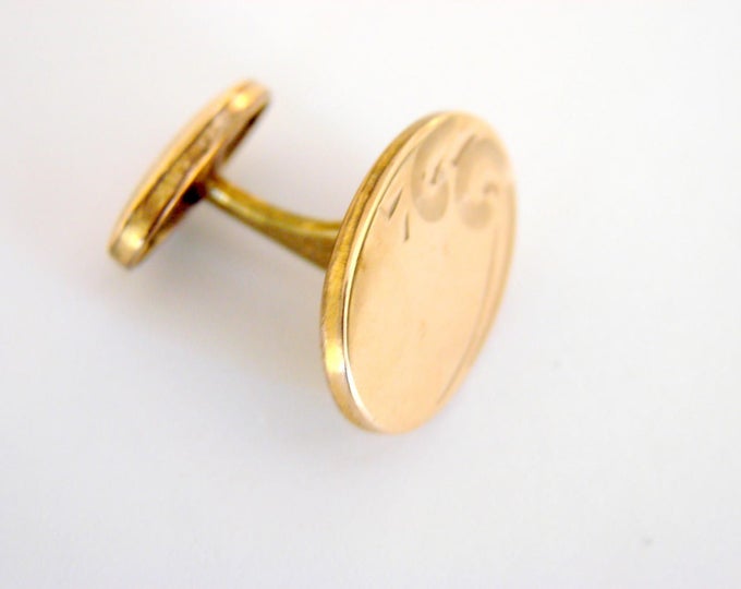 Victorian Engraved Gold Plate Cuff Links Antique Mens Accessories Cuff Buttons Vintage Jewelry