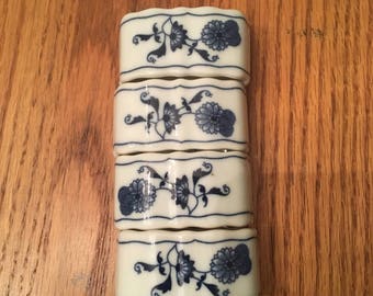 Set of four blue danube napkin rings