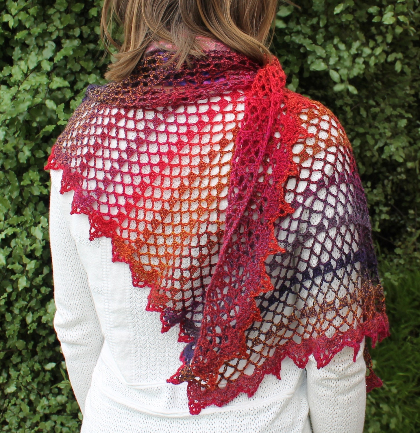 Rainbow Wing Shawl crochet pattern from kayeadolphson on Etsy Studio