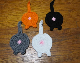 Kitty Butt Coaster, Set of 4, Cat Butt Coaster, Kitty Coaster, Cat Coaster, Butt Coaster, Coaster, Drink Coaster, Kitten Coaster, Cat