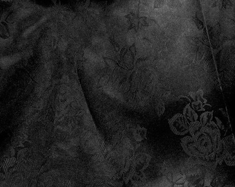 Brocade Jacquard Satin Black 60 Inch Fabric by the Yard - 1 yard