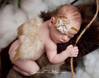Baby angel wings, newborn angel wings, newborn photo prop, newborn photography prop, photo prop, gold newborn wings, newborn fairy wings,