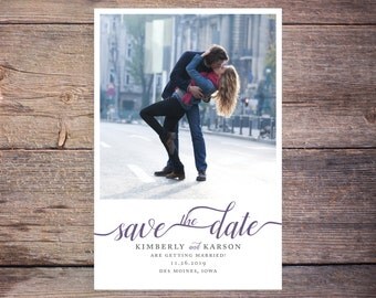 Save the Date Postcard, Save-the-Date Card, Calendar, Photo, DIY Printable, Digital File – Kimberly