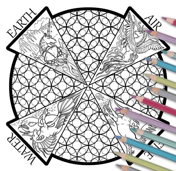 Printable coloring page: Four Elements Instant