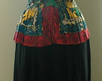 1940s Rayon Crepe Print Dress - "Detailed Darling"