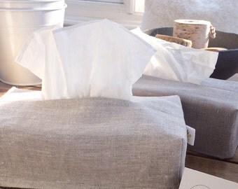 Linen Tissue Box Cover