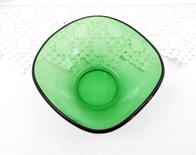 1 Vintage Mid Century French Vereco Green Glass Bowl, Ramekin, Sugar Bowl, Home, Kitchenalia, Retro, Design, Acropal, 1960, Kitchen, Decor