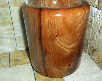 wood turned vessel made from reclaimed hardwood honey mesquite, natural wood grain, wood turnings for sale