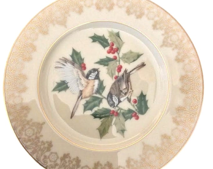 Lenox China Garden Birds, Chickadee Bird, Bone China Plate, Vintage Bone China, Fine China with Original Box & Certificate