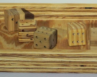 Wooden dice, dice tray, old fashioned dice, oversized dice, handmade dice, Yahtzee, board game, dice game, yard games, party favors, games