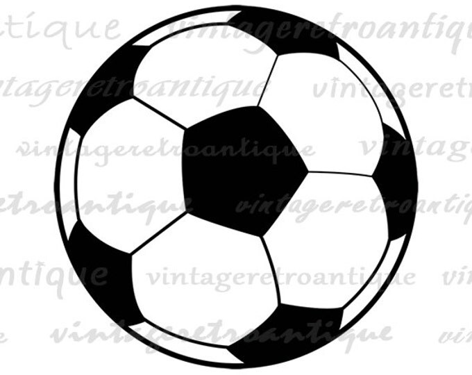 Printable Image Soccer Ball Graphic Download Soccer Digital Illustration Vintage Clip Art Jpg Png Eps HQ 300dpi No.3968