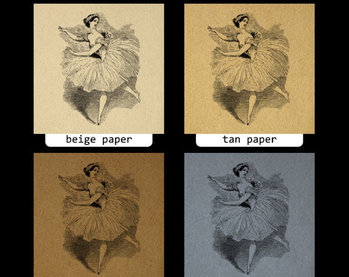 Digital Printable Ballerina Woman Ballet Graphic Download Image Illustration Antique Clip Art Jpg Png Eps HQ 300dpi No.2921